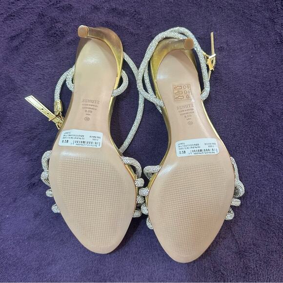 SCHUTZ Gold and Silver Strappy Heels - Picture 6 of 8